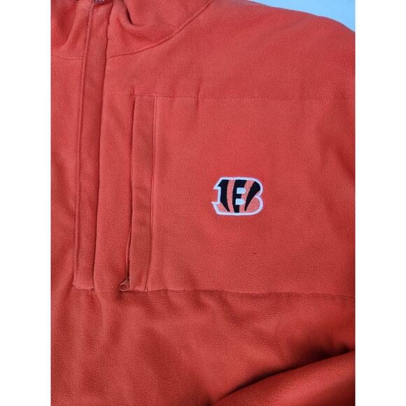 Cincinnati Bengals NFL Windbreaker Jacket Mens L Reversible Fleece 1/4 Zip *Hole - Picture 8 of 9